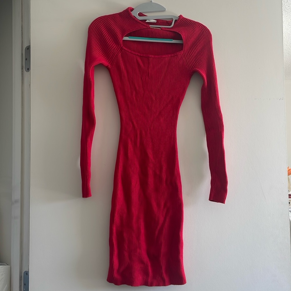 Abercrombie Long-Sleeve Hardware Mini Sweater Dress XST